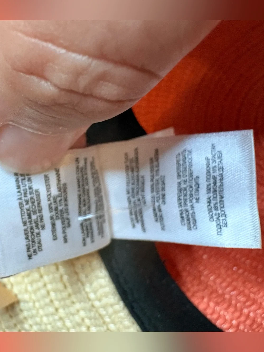 Columbia wide brimmed sun hat, orange and off white